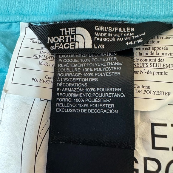 The North Face Unisex Aqua Blue Snow Pants Youth Large 14/16 Winter Insulated - Picture 7 of 16